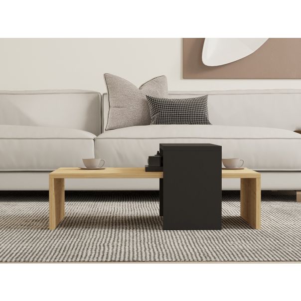 HANAH HOME Klub sto Glow 2/1, braon/antracit - 835PUQ2818