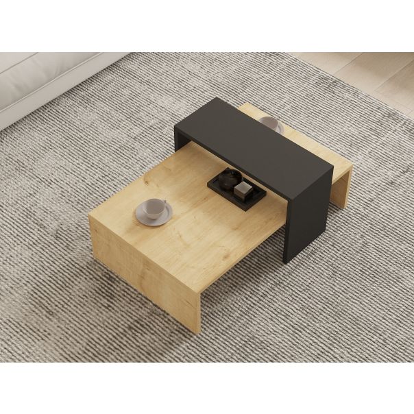 HANAH HOME Klub sto Glow 2/1, braon/antracit - 835PUQ2818