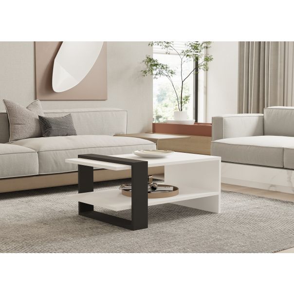 HANAH HOME Klub sto Funda, bela/antracit - 175958