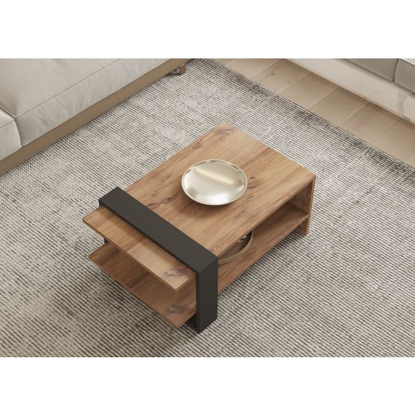 HANAH HOME Klub sto Ova, braon/antracit - 835PUQ2826