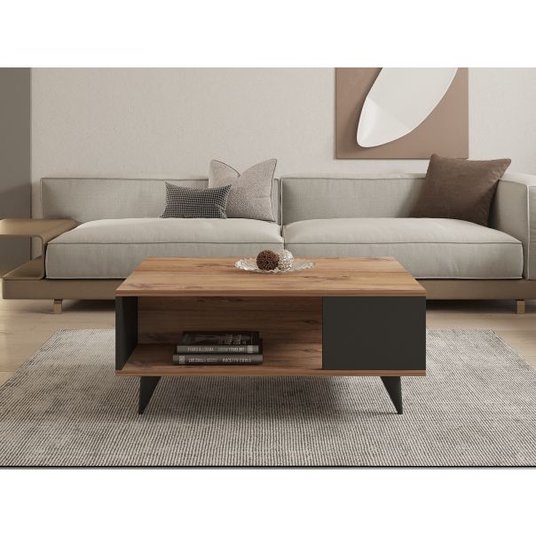 HANAH HOME Klub sto Yuka, braon/antracit - 835PUQ2833