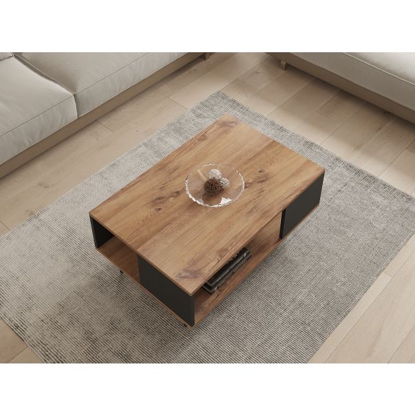 HANAH HOME Klub sto Yuka, braon/antracit - 835PUQ2833