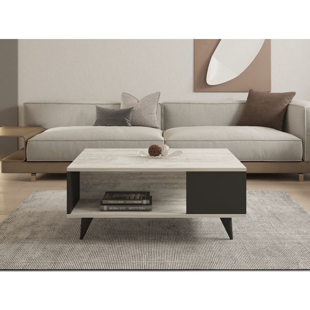 HANAH HOME Klub sto Seda, antracit/bež - 835PUQ2834