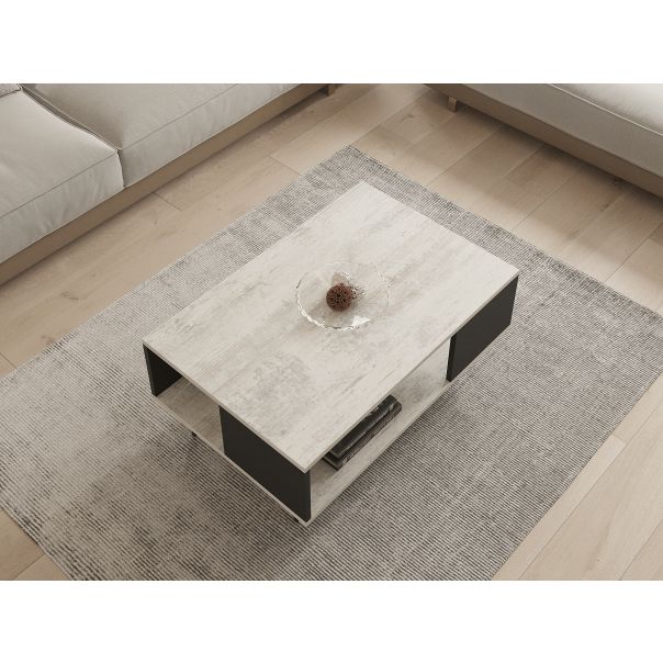 HANAH HOME Klub sto Seda, antracit/bež - 835PUQ2834