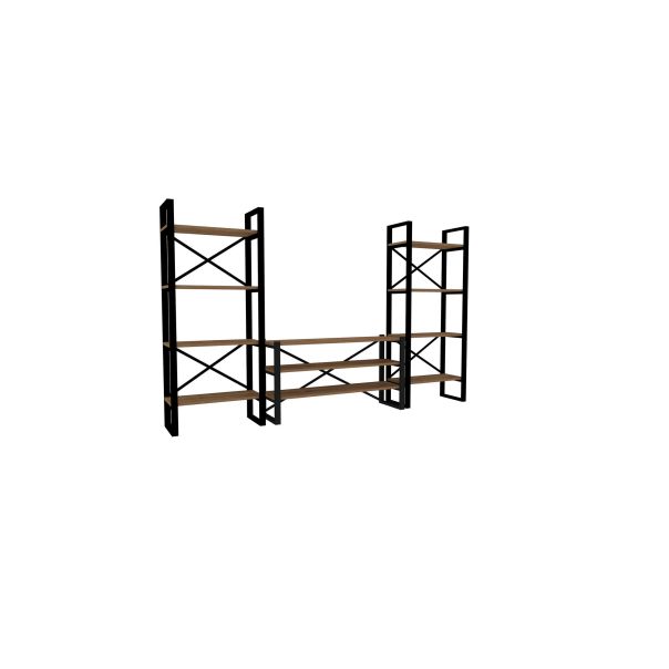 HANAH HOME TV komoda i police Egzotik, braon/crna - 835PUQ3011