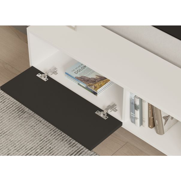 HANAH HOME TV komoda Funda, bela/crna - 835PUQ3029