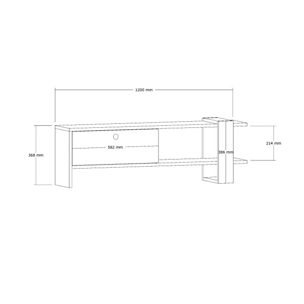 HANAH HOME TV komoda Funda, bela/crna - 835PUQ3029