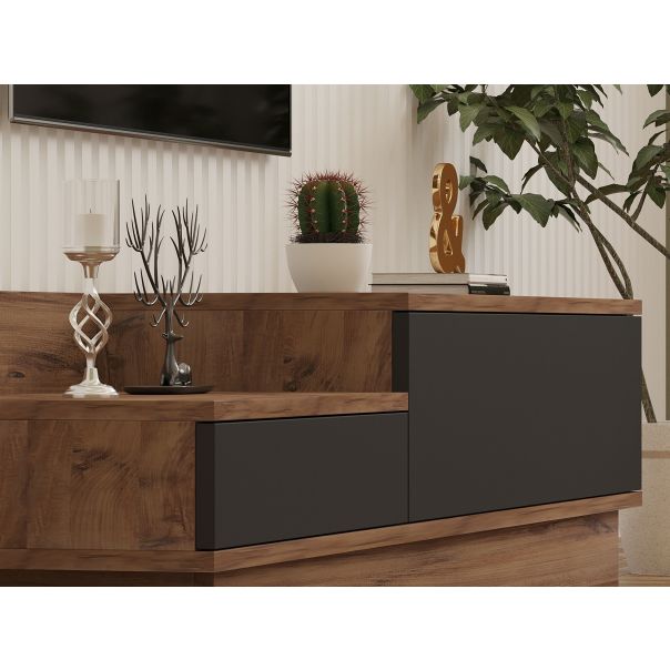 HANAH HOME TV komoda Asir, braon/crna - 835PUQ3046