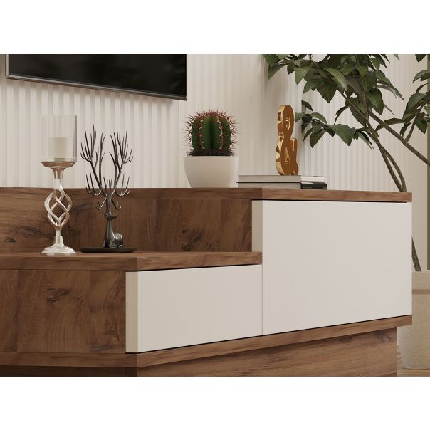 HANAH HOME TV komoda Barko, braon/bela - 835PUQ3047