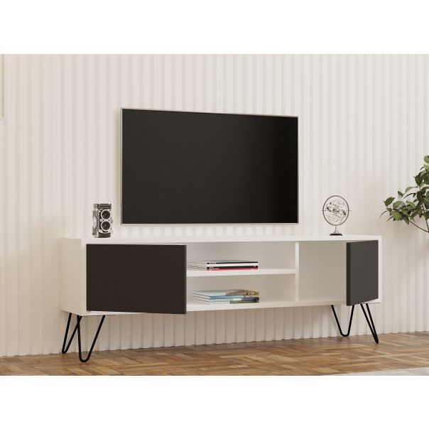 HANAH HOME TV komoda Hare, belo/crna - 835PUQ3061