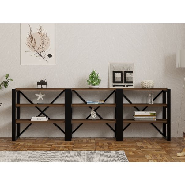 HANAH HOME Komoda Prof, braon/crna - 835PUQ3401