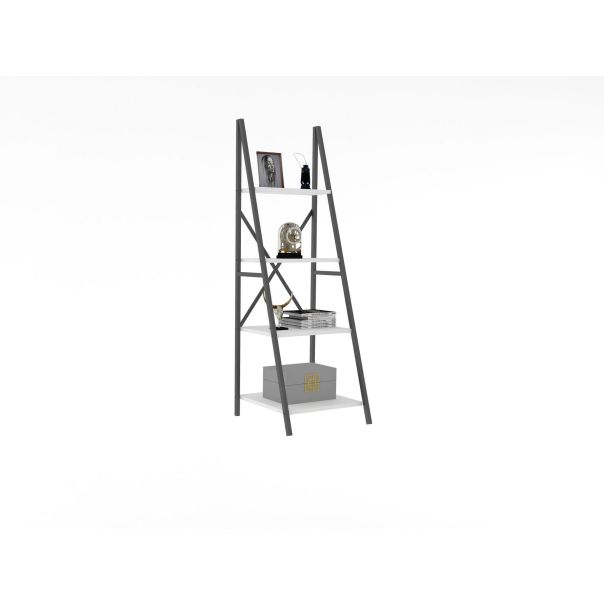 HANAH HOME Polica za knjige Passi, bela/crna - 835PUQ3604