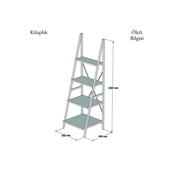 HANAH HOME Polica za knjige Passi, bela/crna - 835PUQ3604