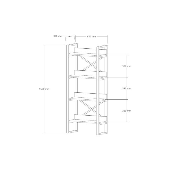 HANAH HOME Polica za knjige Adisa, braon/crna - 835PUQ3610