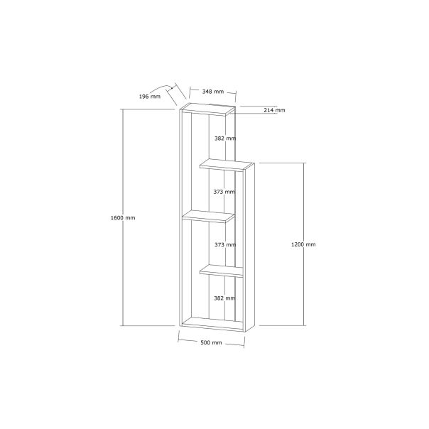 HANAH HOME Polica za knjige Wand, braon - 835PUQ3630