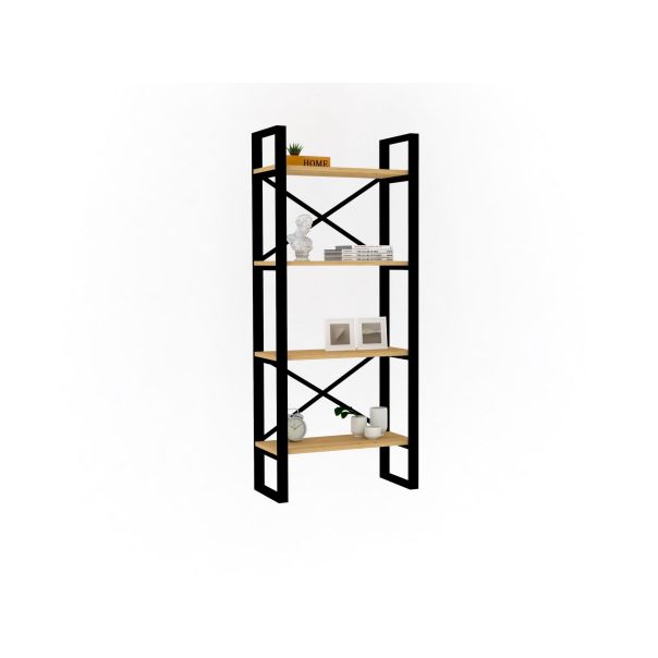HANAH HOME Polica za knjige Alaro, krem/crna - 835PUQ3650