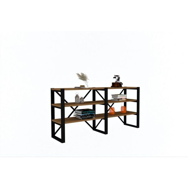 HANAH HOME Polica za knjige Milas, braon/crna - 835PUQ3662