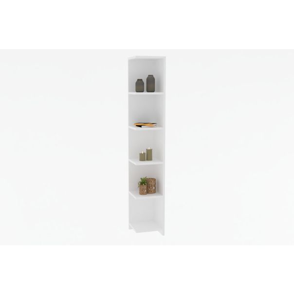 HANAH HOME Ugaona polica za knjige Ravella, bela - 835PUQ3695