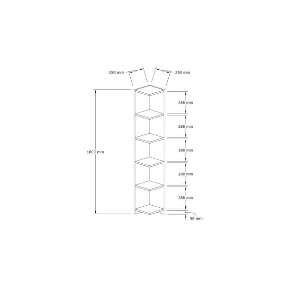 HANAH HOME Ugaona polica za knjige Ravella, bela - 835PUQ3695