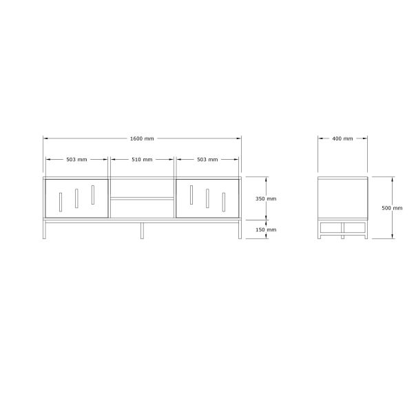 HANAH HOME TV komoda Shape, braon - EP3056927