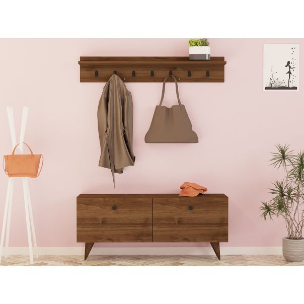 HANAH HOME Cipelarnik sa čivilukom Rupa, braon - 835PUQ5043