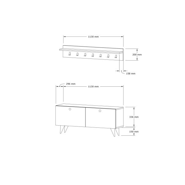 HANAH HOME Cipelarnik sa čivilukom Rupa, braon - 835PUQ5043