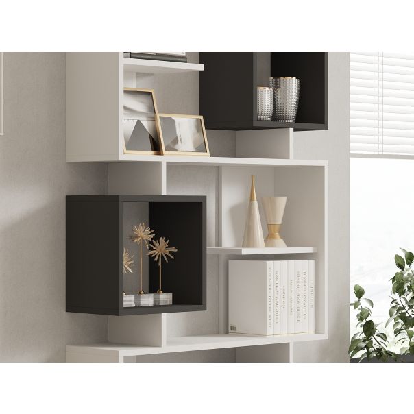 HANAH HOME Polica za knjige Icardi, bela/antracit - 835PUQ5317