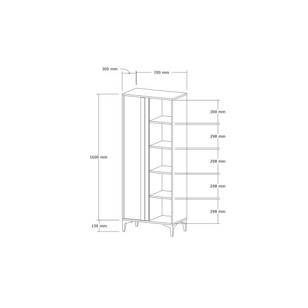 HANAH HOME Polica Iraz, braon/crna - EP3056951