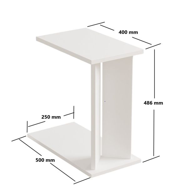 HANAH HOME Pomoćni stočić Lun, bela - EP3056963
