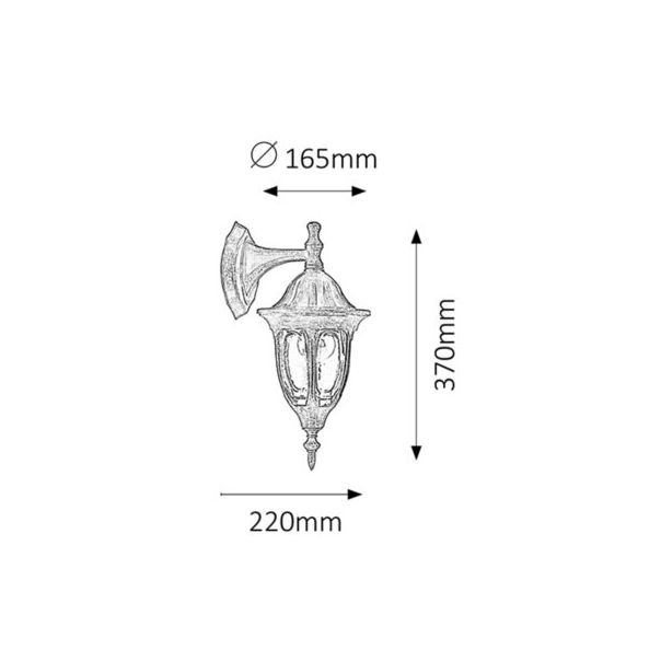 Rabalux Spoljna zidna rasveta Milano E27 1x MAX 60W antično zlato (8371) - 8371