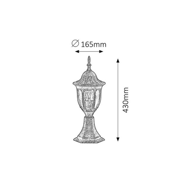 Rabalux Spoljna podna rasveta Milano E27 1x MAX 60W antično zlato (8373) - 8373