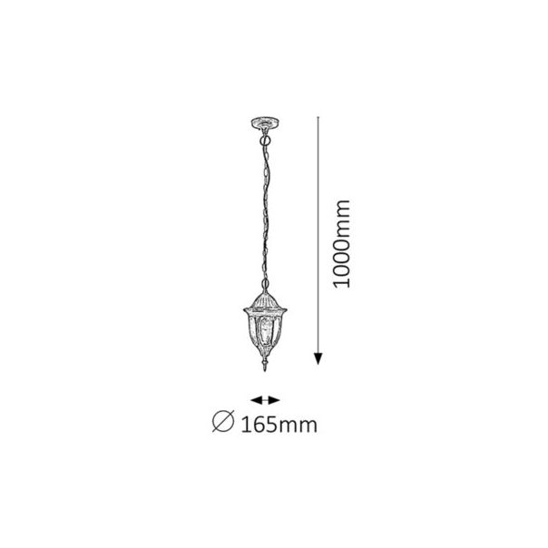 Rabalux Spoljna visilice Milano E27 1x MAX 60W antično zlato (8374) - 8374
