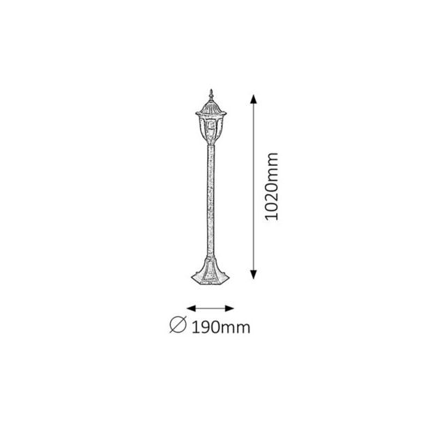 Rabalux Spoljna podna rasveta Milano E27 1x MAX 60W antično zlato (8375) - 8375