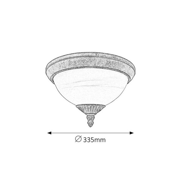 Rabalux Spoljna plafonska rasveta Madrid E27 2x MAX 40W antično zlato (8377) - 8377-1