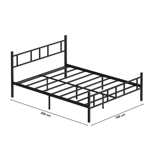 HANAH HOME Bračni krevet 160x200cm Akın, crna - EP3132589