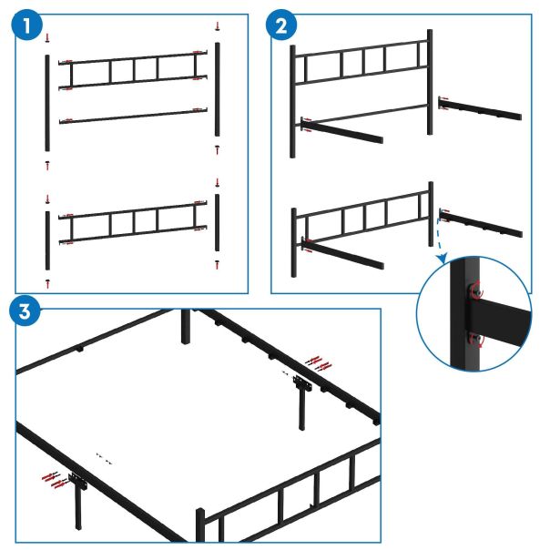 HANAH HOME Bračni krevet 160x200cm Akın, crna - EP3132589