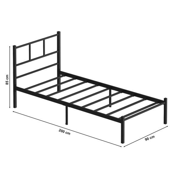 HANAH HOME Krevet 90x200cm Cemre, crna - EP3132523
