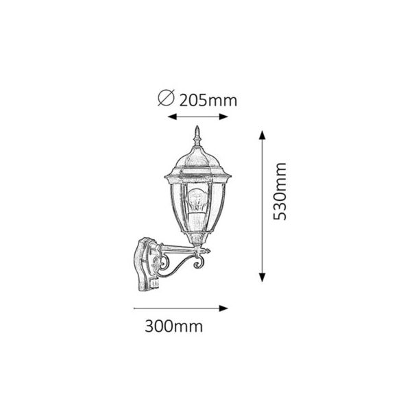 Rabalux Spoljna zidna rasveta Toronto E27 1x MAX 60W antično zlato (8380) - 8380