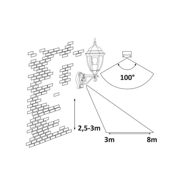 Rabalux Spoljna zidna rasveta Toronto E27 1x MAX 60W antično zlato (8380) - 8380