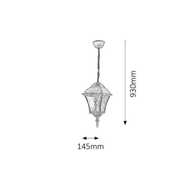 Rabalux Spoljna visilice Toscana E27 1x MAX 60W antično zlato (8394) - 8394-1