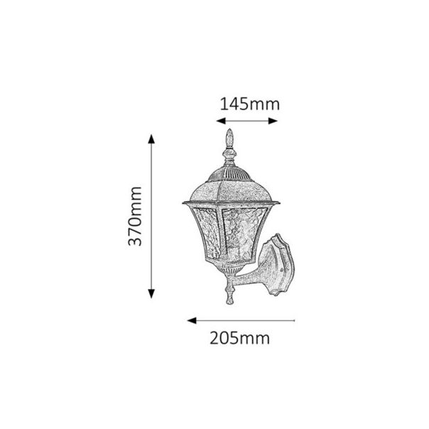 Rabalux Spoljna zidna rasveta Toscana E27 1x MAX 60W antik srebro (8397) - 8397-1