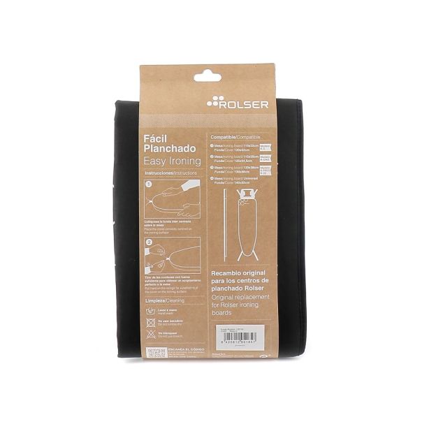 ROLSER Navlaka za dasku za peglanje troslojna 44x125cm, crna - 07002_crna