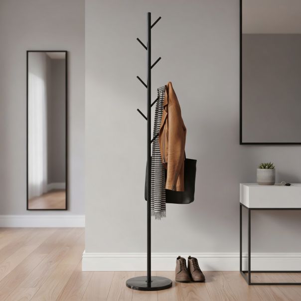 Čiviluk samostojeći Marble 170cm, crni - 8445393377889