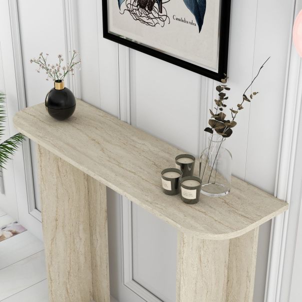 HANAH HOME Konzolni sto Modena, mermerna krem - EP3057080