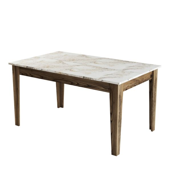 HANAH HOME Trpezarijski sto Milan 515, braon/bela - 845HCT1403