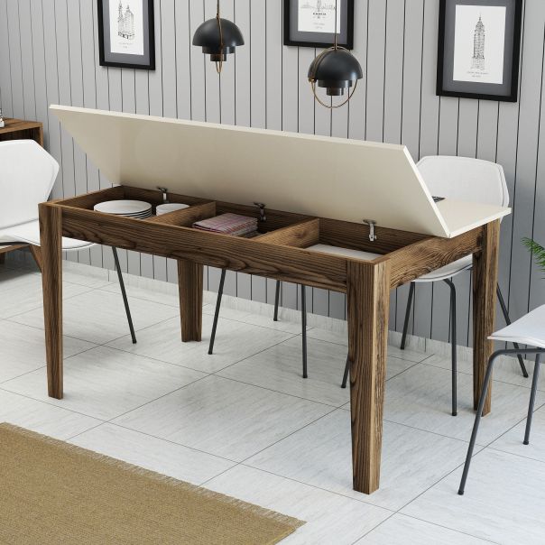 HANAH HOME Terpezarijski sto Milan 517, braon/krem - 845HCT1405