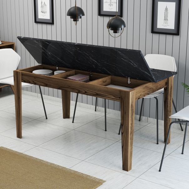 HANAH HOME Terpezarijski sto Milan 518, braon/crna - 845HCT1406
