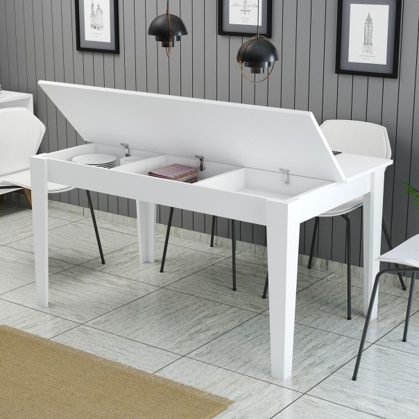 HANAH HOME Terpezarijski sto Milan 519, bela - 845HCT1407