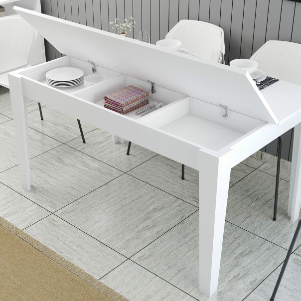 HANAH HOME Terpezarijski sto Milan 519, bela - 845HCT1407