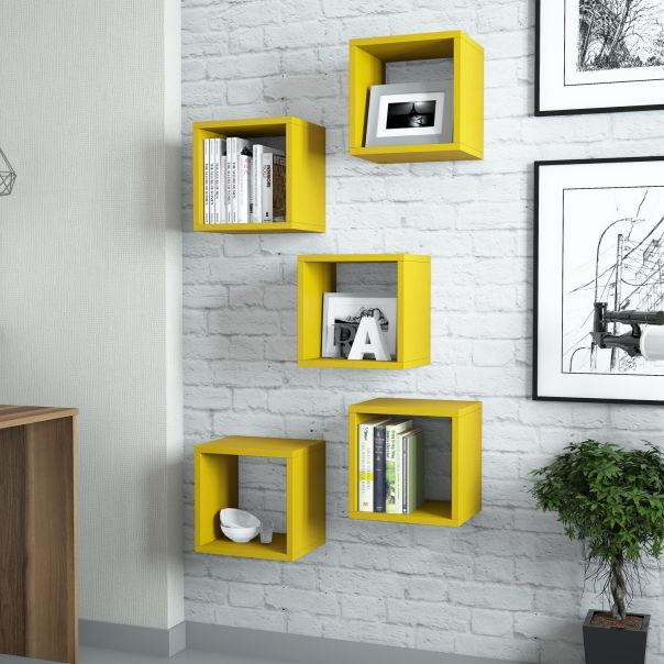 HANAH HOME Zidna polica Box 5/1, žuta - 845HCT1610